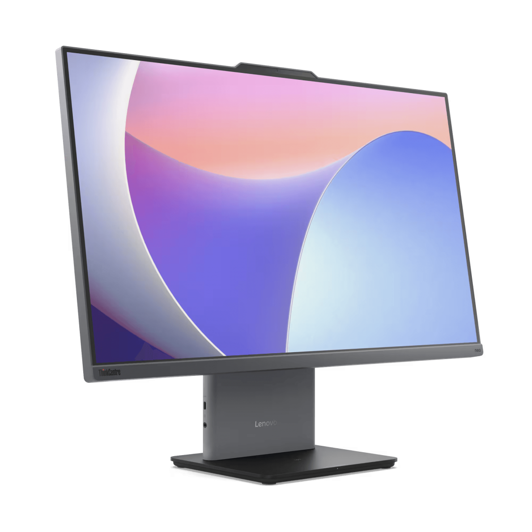 All-in-One Business Lenovo ThinkCentre neo 50a 24 Gen 5 cu procesor Intel Core 7 240H pana la 5.2GHz, 24 inch, Full HD, IPS, 16GB DDR5, 512GB M.2 NVMe SSD, Intel Graphics, FreeDos, Grey, 3 ani garantie