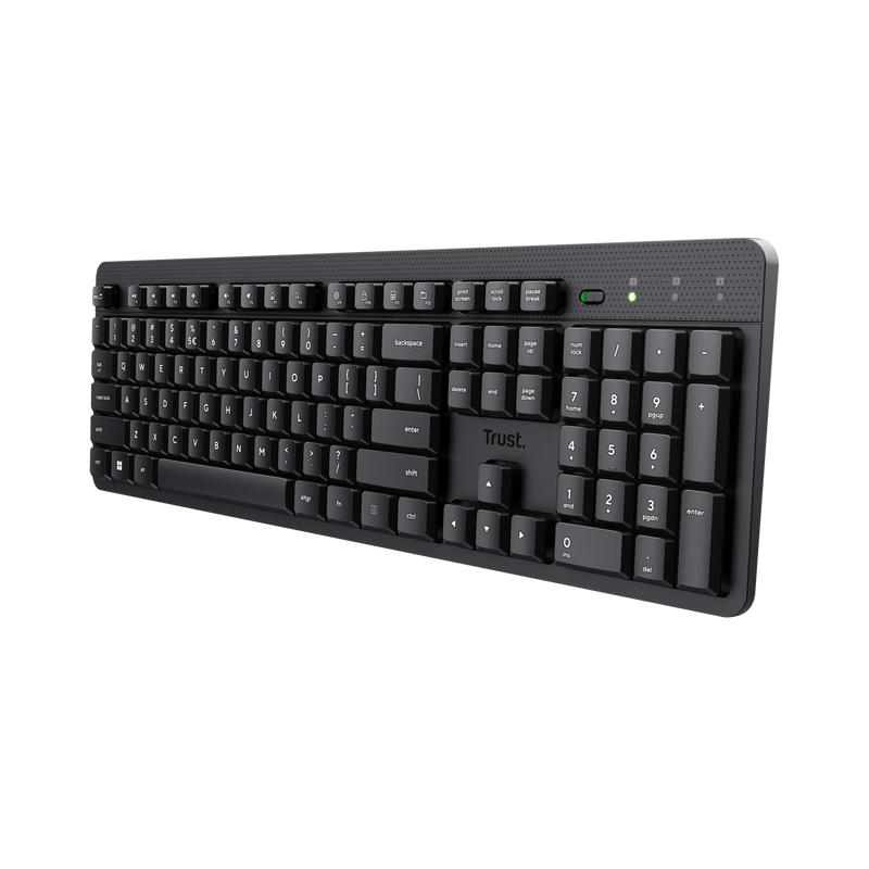 RESIGILAT | Tastatura wireless Trust Ody II, cu taste silentioase, cu functie de power saving, rezistenta la stropire, conectare tip USB-A 2.0, include 2 baterii, compatibila PC/Laptop (Windows, MacOS, Chrome OS), negru - imagine 3 - RESIGILAT