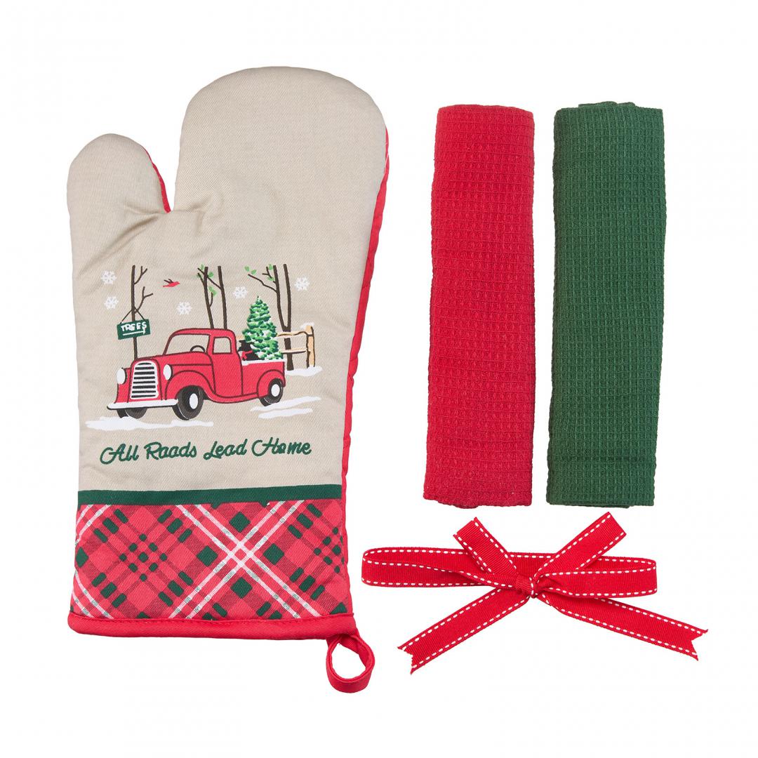 Set manusa bucatarie 3 piese Craciun Car