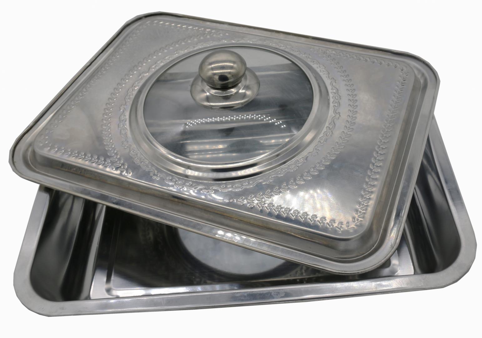 Tava  Cuptor cu Capac, Inox , 39x29x7 CM (tava  Cuptor cu Capac)