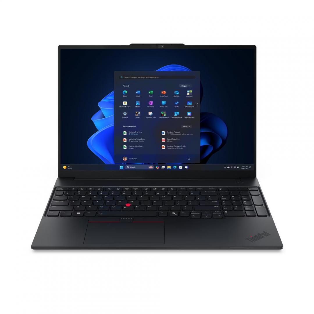 Laptop Business Lenovo ThinkPad E14 Gen 7, cu procesor Intel Core Ultra 5 225U, 14'' IPS, 16 GB DDR5, 512 GB SSD, Intel Graphics, Fara OS, 3 ani Garantie