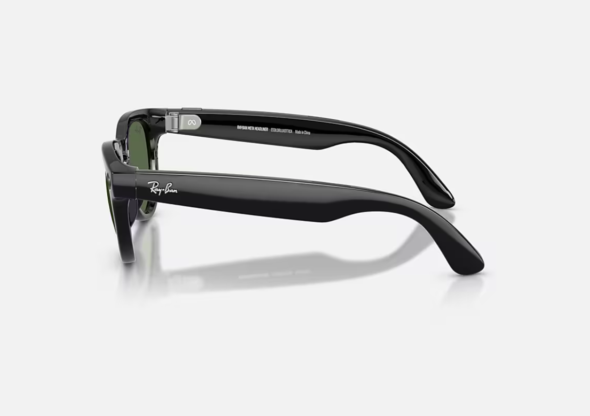 RayBan Meta Headliner Low Bridge Fit G2 (RayBan Meta Headliner Low Bridge Fit - Shinny Black - G-15 Green GEN2)
