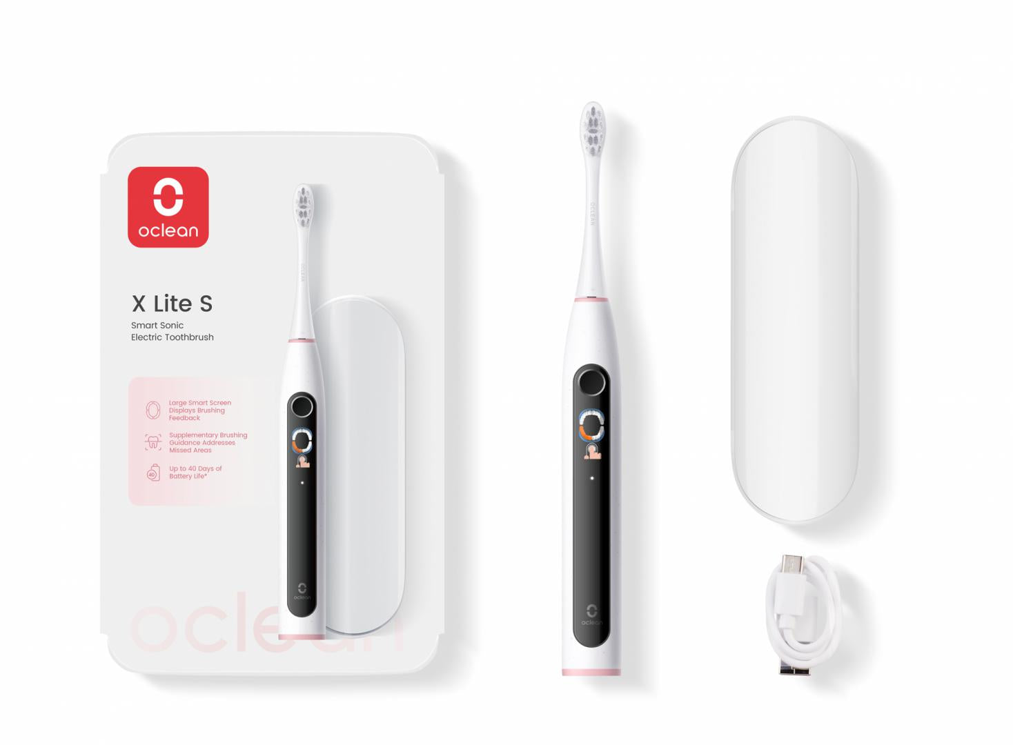 Set Periuta Sonica Oclean X Lite Gy (Set periuta de dinti smart sonica Oclean X Lite)