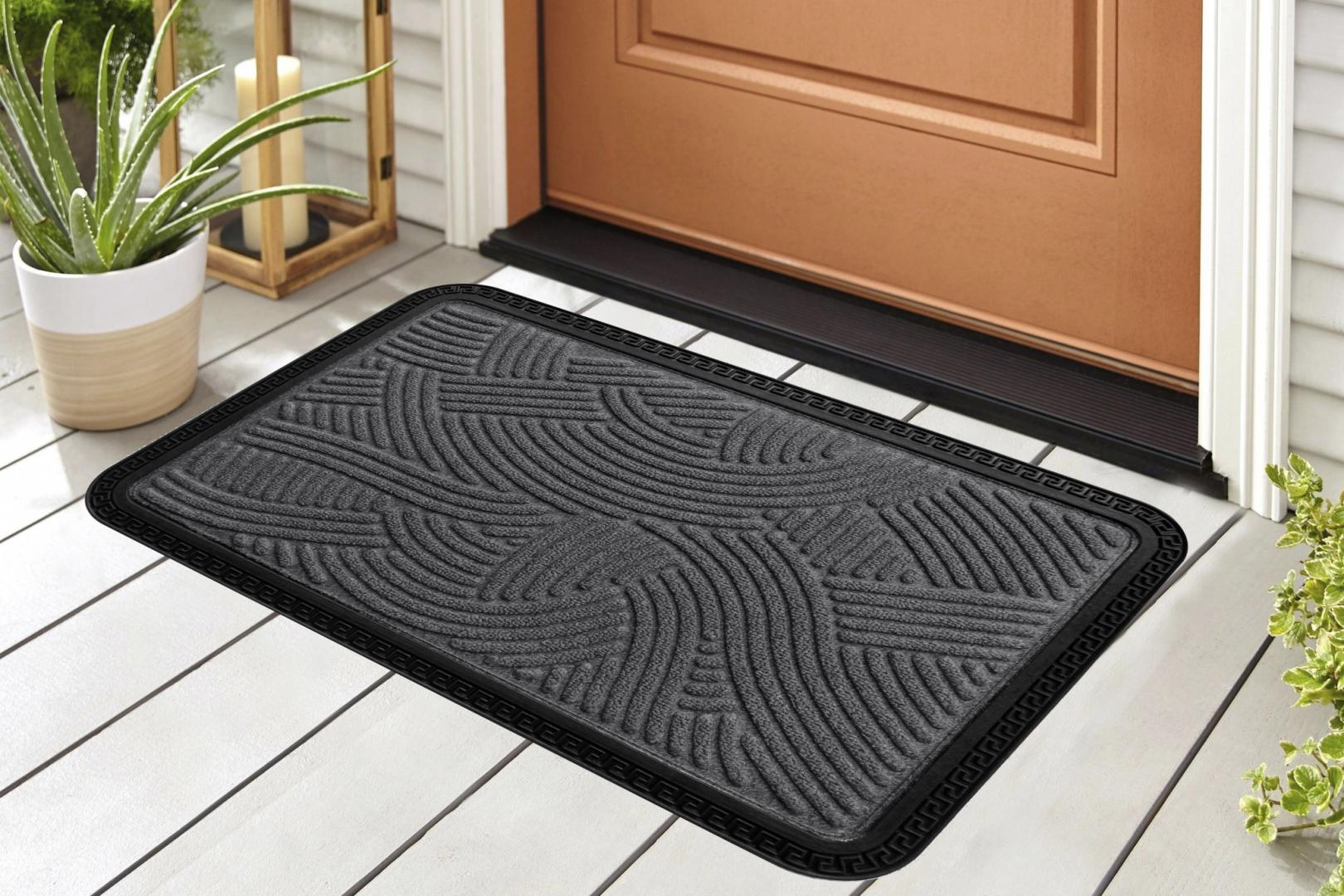 COVORAS INTRARE ANTIDERAPANT CU MARGINE CAUCIUCATA 40X60 CM, GRI, HEINNER HOME