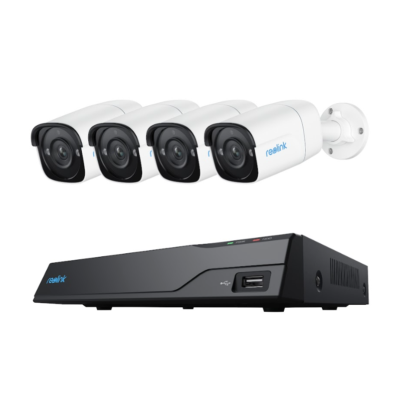 Kit Reolink NVS8-5MB4 (NVR Reolink RLK8-410B4-5MP; NVS8-5MB4 Contine un NVR NVS8 si 4 camere B400 24/7...)