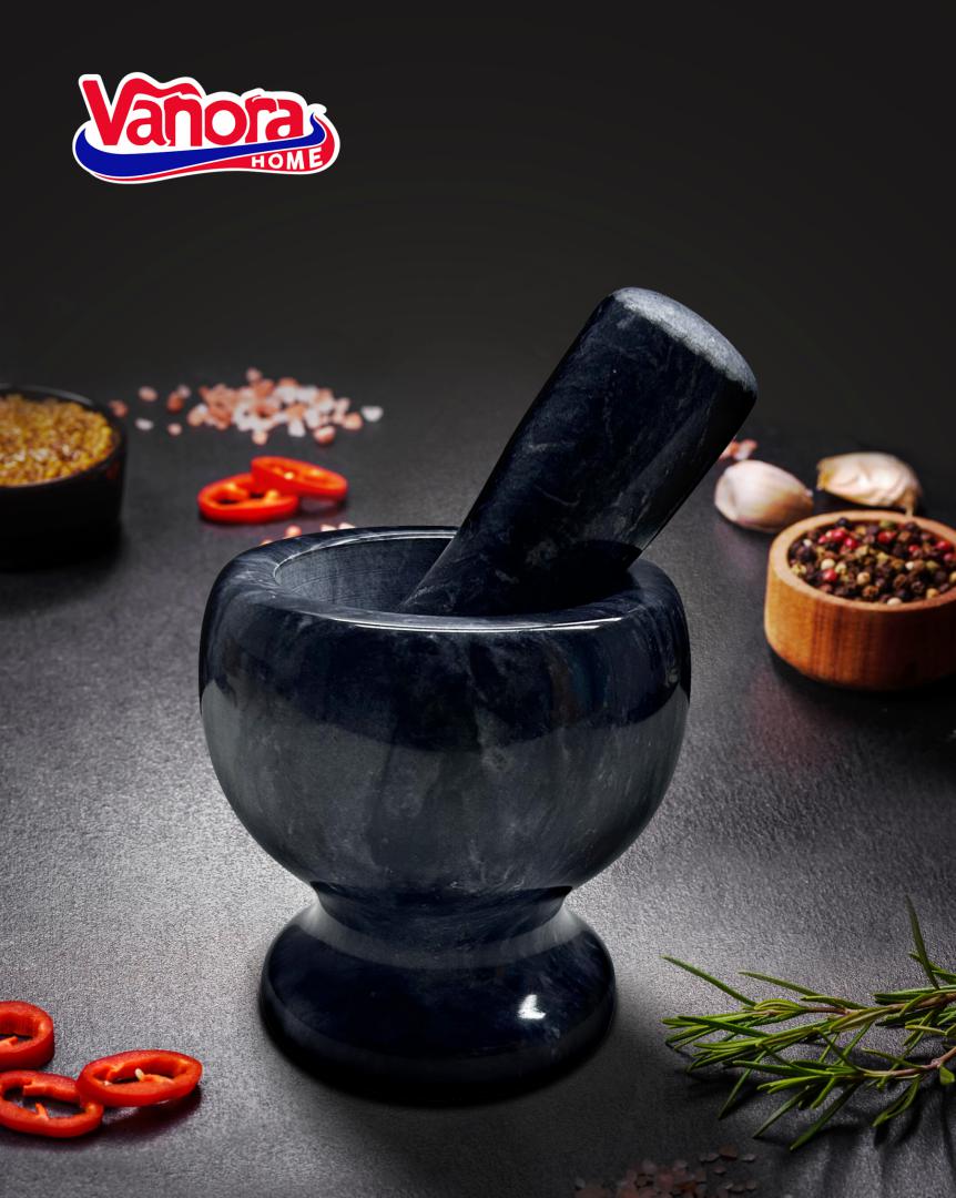 Vanora MOJAR CU PISTIL MARMURA,DIA 9.5 CM,NEGRU