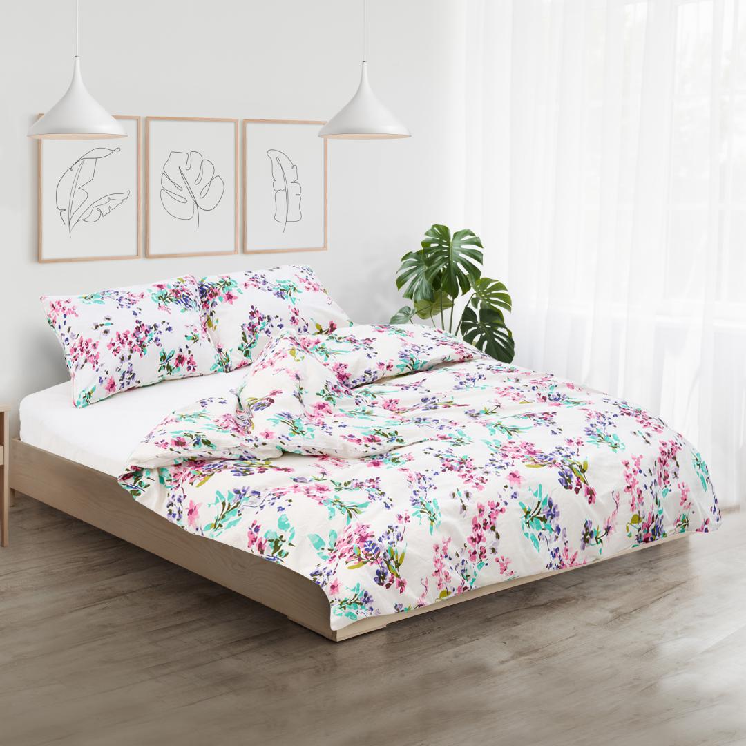 Set de pat king size bumbac,144TC,Sakura