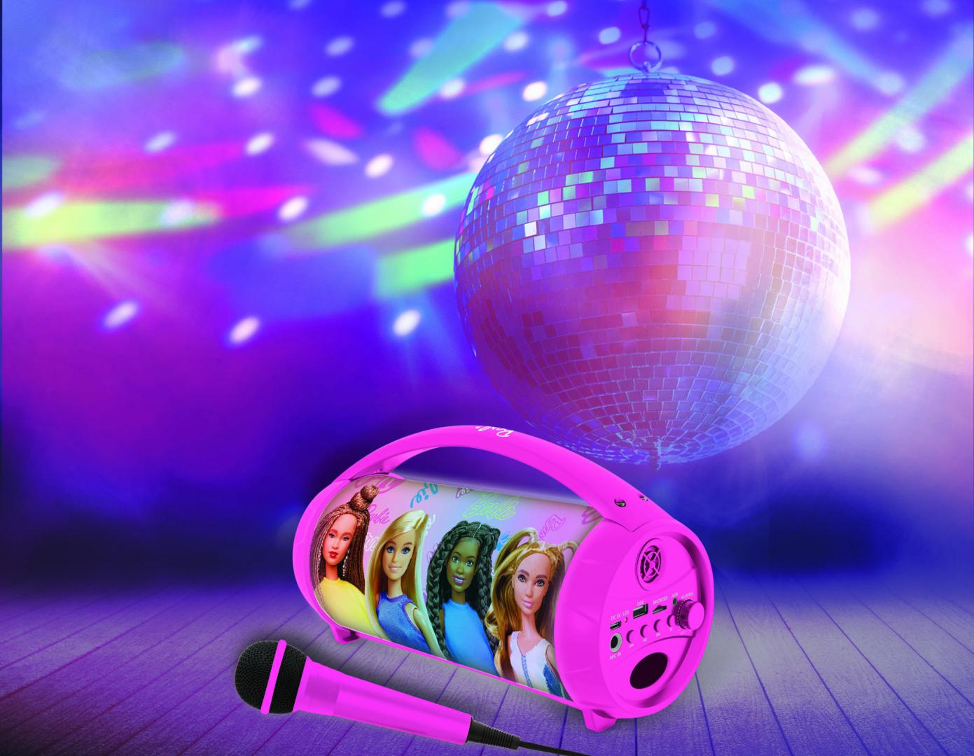 Boxa cu Microfon si Lumini, Barbie
