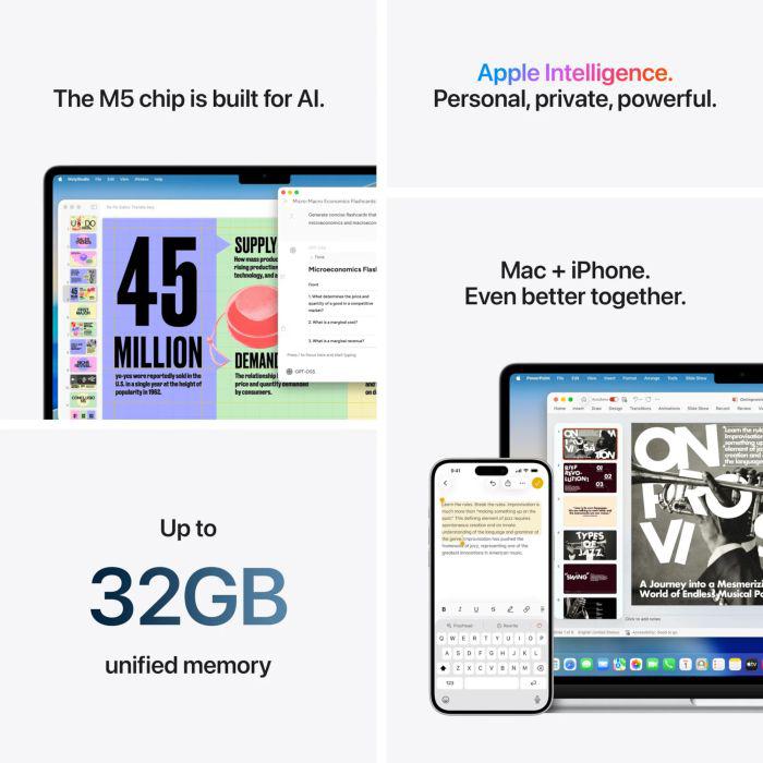 MacBook Air 13.6" Retina/Apple M5 (CPU 10-core, GPU 10-core, NeuralEngine16-core)/16GB/1TB - Starlight - INT KB (No Adapter) - 2026