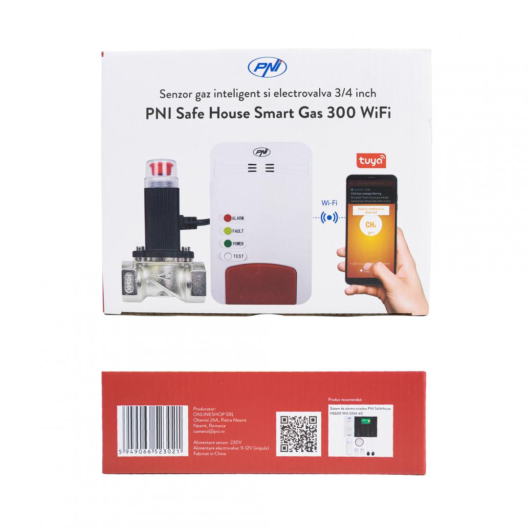 Pni Kit Senzor Gaz si Electrovalva (Kit senzor gaz inteligent si electrovalva Pni Safe House Smart Gas 300 WIFI cu...)