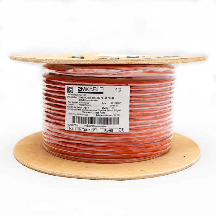"Cablu incendiu JEH(St)H...Bd FE180 PH120 2x2x0.8 mm+0.8 , rezistenta la foc 120 minute, compatibilitate E30/E90producator 2M
