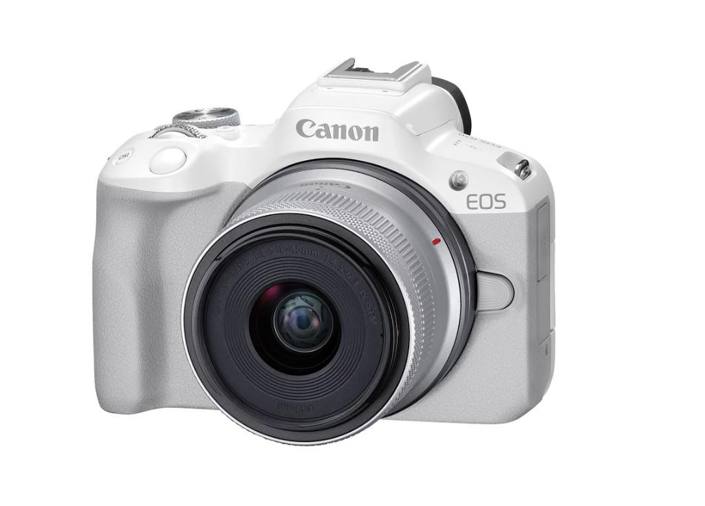 Photo Camera Canon Eos R50 + 18-45MM Wh (Aparat foto Canon Eos R50 White Kit + Obiectiv RF-S18-45mm F4.5-6.3 Is Stm)