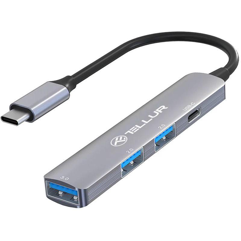 Hub USB 3.1 Tellur, 4 port, gri (Hub USB Tellur TLL321051)