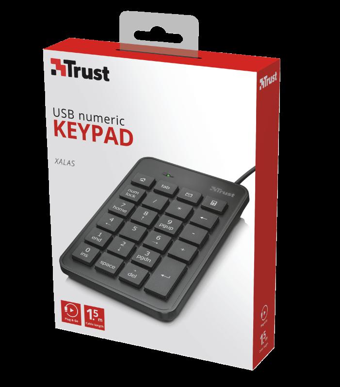 Tastatura Trust numerica Xalax cu fir, n