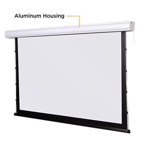 Ecran proiectie electric ESAC100, instalare perete/ tavan, margini de mascare negre pe 4 laturi, material pentru ecran lavabil, intretinere usoara, motor tubular silentios, consum redus de energie, Dimensiune zona de proiectie- 200 x 150 cm, Diagonala- 25