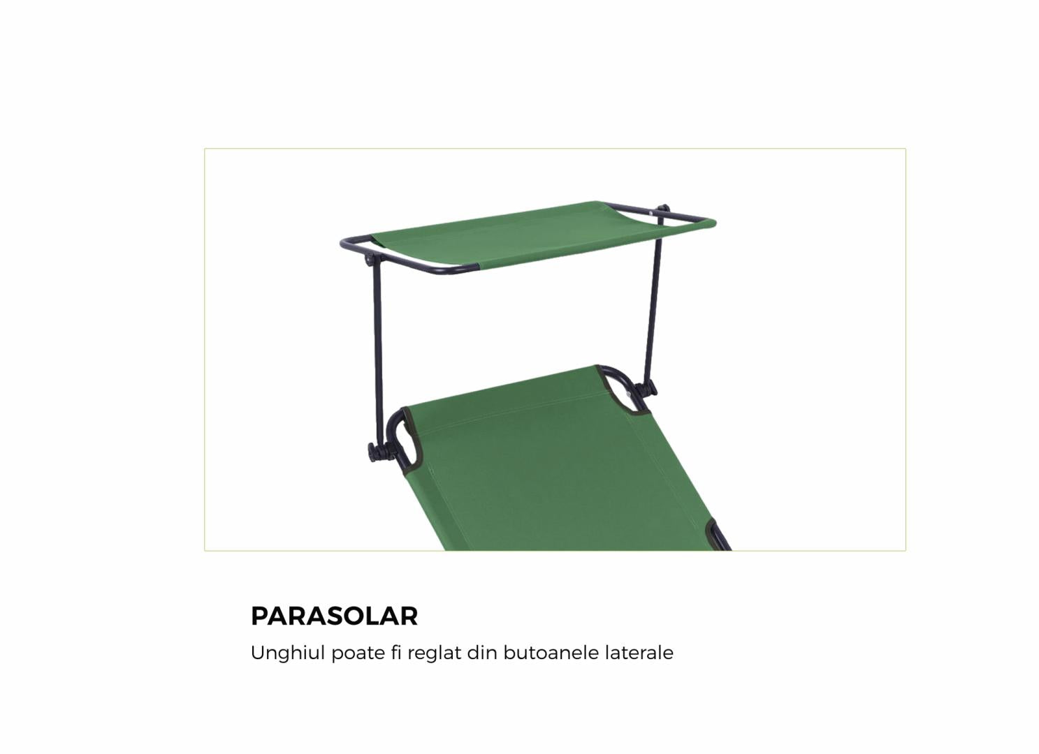 Heinner HR SEZLONG CU PARASOLAR 186X55X24 VERDE