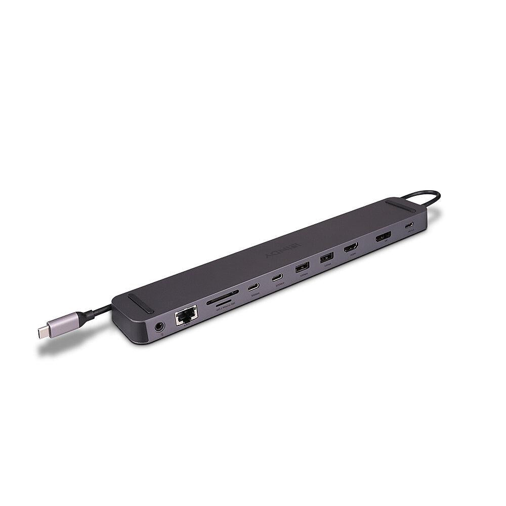 Statie docking Lindy DST-Mini XT 810, interfata USB Type C to 1x HDMI / 1x DP/ 2x USB Type A / 2x USB Type C / 1x RJ45 / 1x SD / 1x microSD / 1x 3.5mm Audio, latime de banda suportata 10 Gbps, 10/100/1000 Mbps, rezolutie maxima iesire 8K 7680x4320 30Hz, c