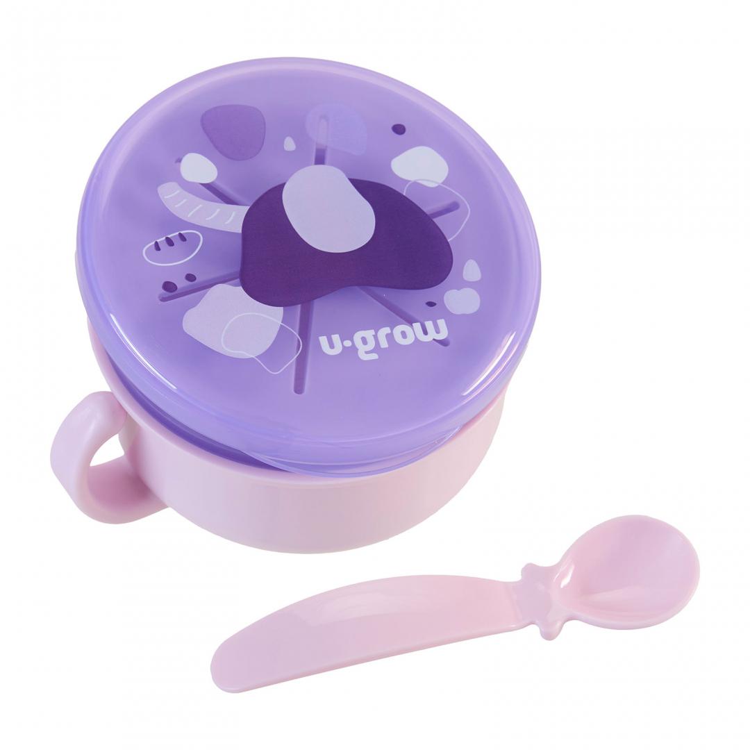 Bol 2 in 1 pentru snackuri, mov, U-Grow