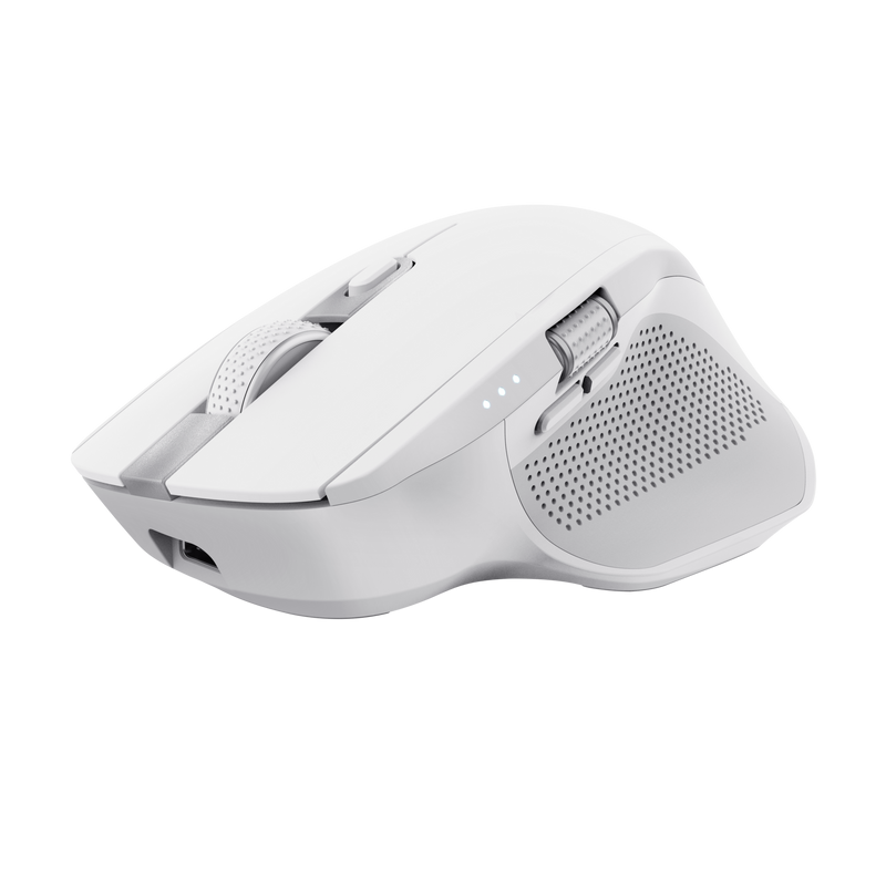 Mouse Trust Ozaa+, wireless RF 2.4GHz, bluetooth, conectivitate USB 1.1, 2.0, 3.0, rezolutie maxima 3200 DPI, alb