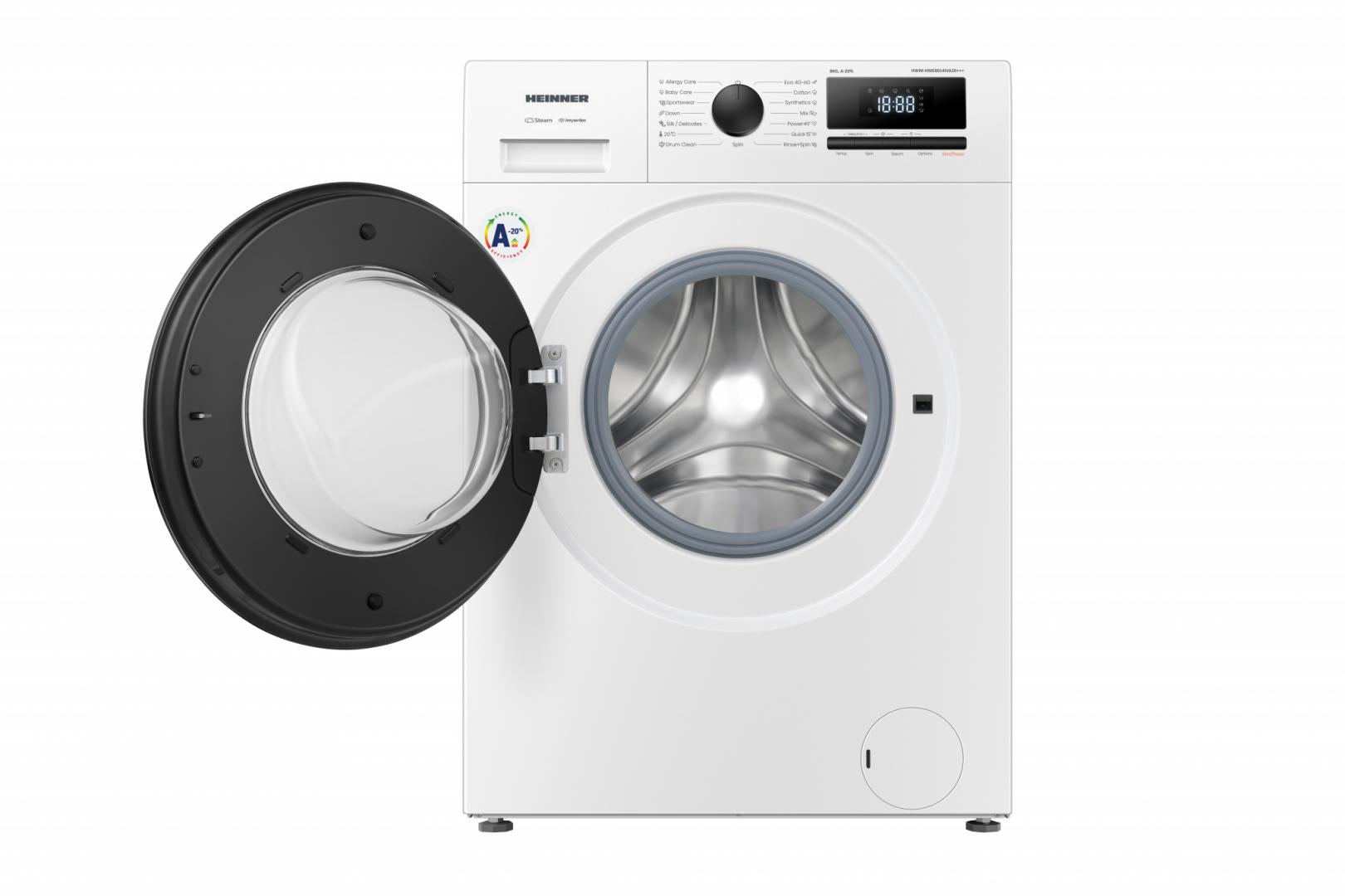 RESIGILAT | Masina de spalat rufe HEINNER HWM-HME8014IVA20+++, 8 kg, 1400 rpm, Clasa: A, Alb - imagine 6 - RESIGILAT
