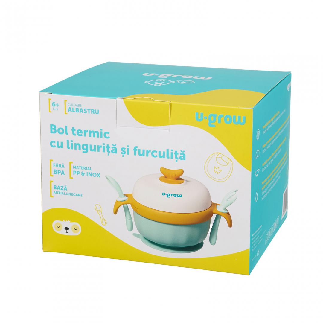 Bol termic, blue, U-Grow