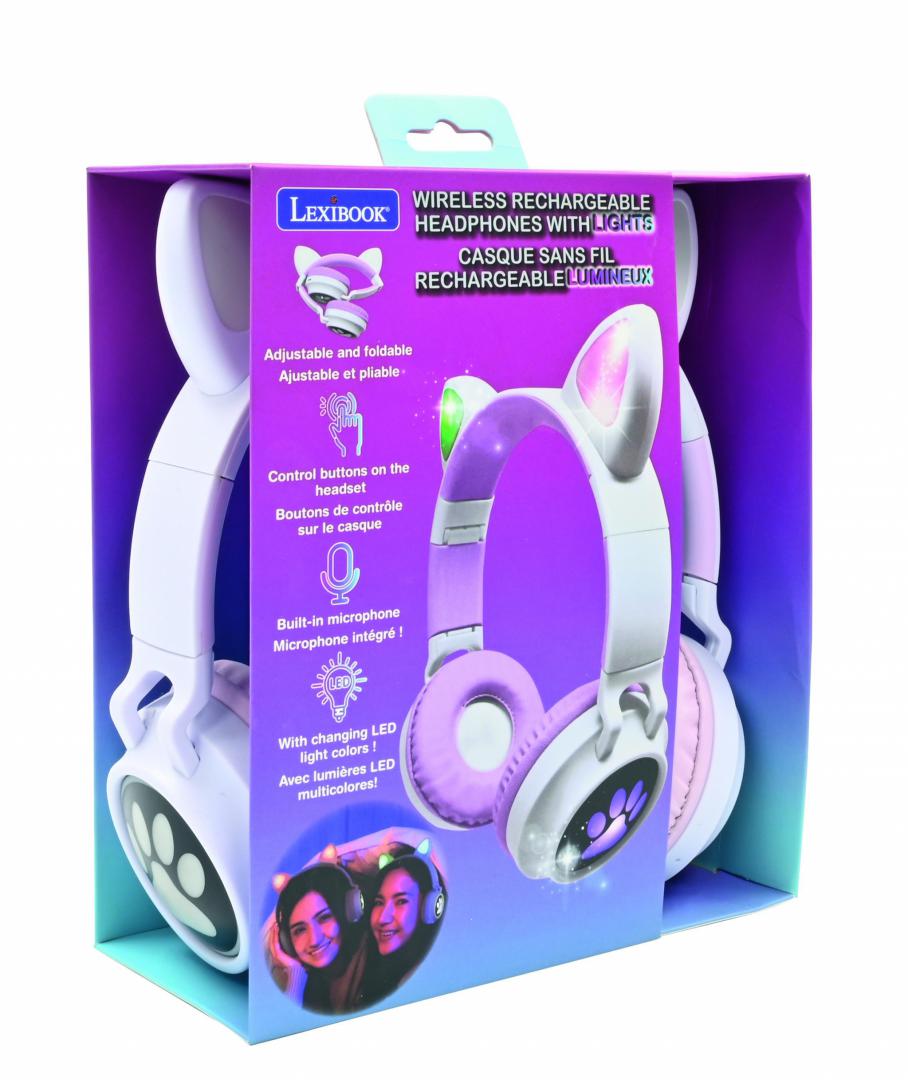 CASTI WIRELESS CU URECHI DE PISICA SI LUMINI, LEXIBOOK
