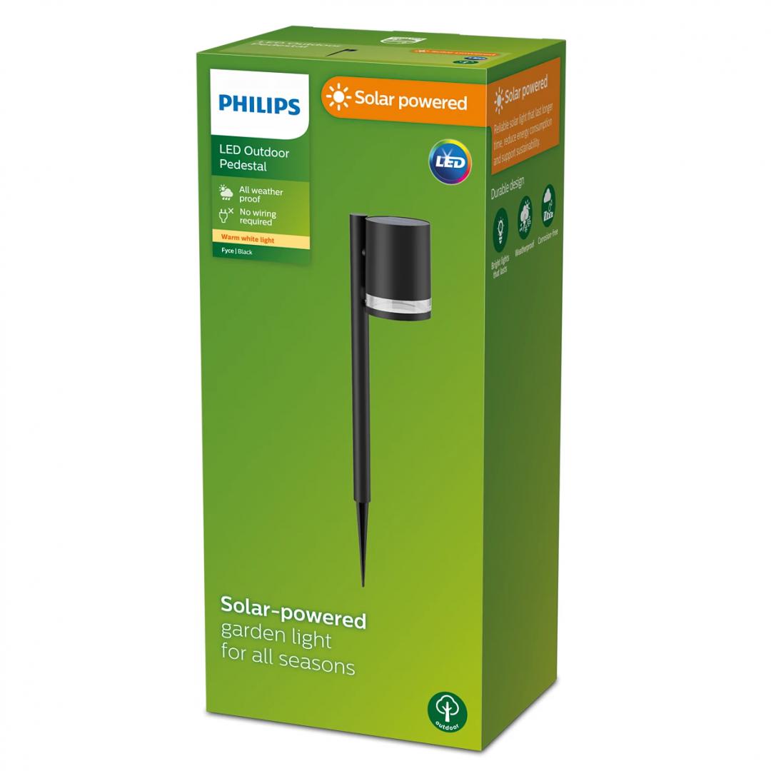 Fyce Sr PD 1.5W 27K Bl 06 (Lampa LED solara pentru exterior cu spike Philips Fyce)
