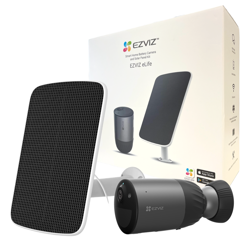 Camera CS-BC1C cu Panou Solar (Kit Camera supraveghere video WIFI cu baterie Ezviz CS-BC1C-A0-2C4WPBDL cu...)