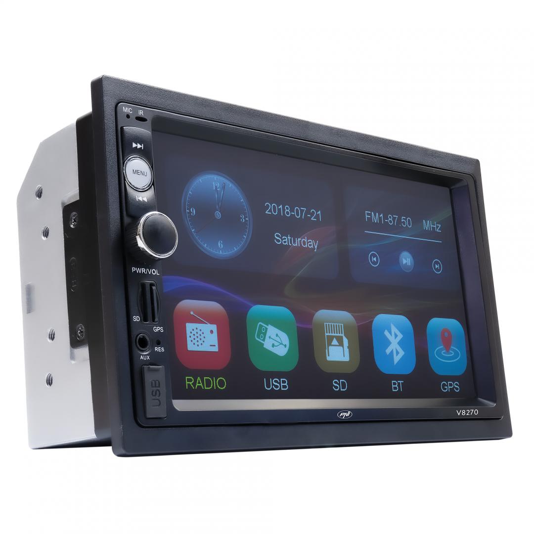 Pni 2din 7" Navi Media Player Auto V8270 (Navigatie multimedia Pni V8270 2 din cu GPS MP5)