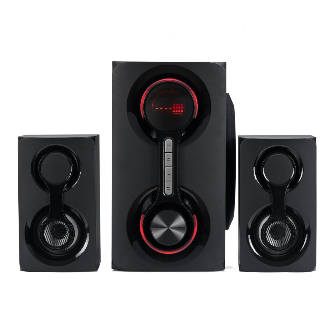 Boxe Serioux 2.1 SoundRise 2160W, putere totala 60W RMS, tip 2.1, sateliti 2 x 15W, subwoofer 30W, Conectivitate: Bluetooth, USB, AUX, SD, Radio FM, negre, SRXS-2160W