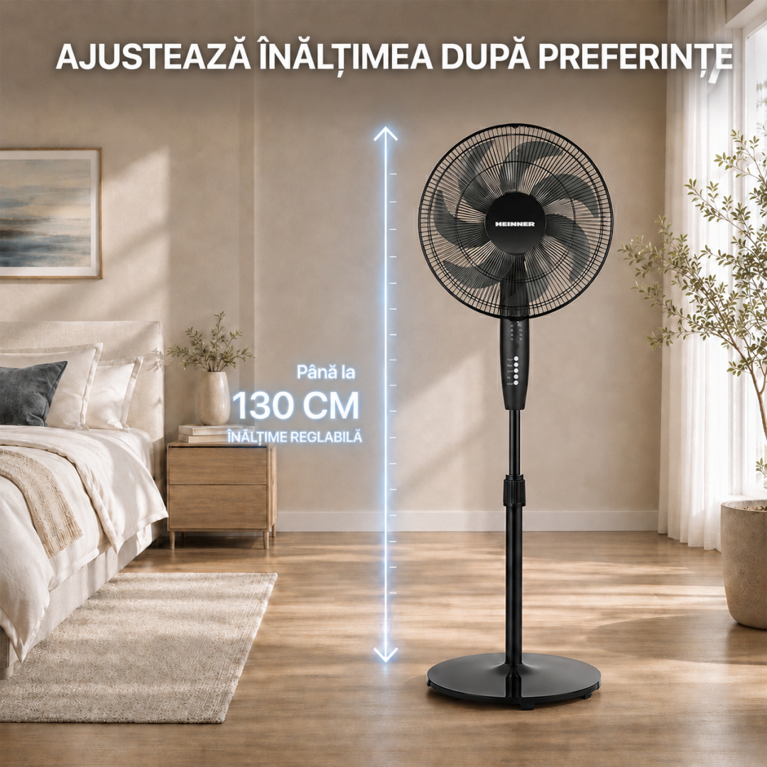 Ventilator cu Picior Heinner HSF-M750DBK