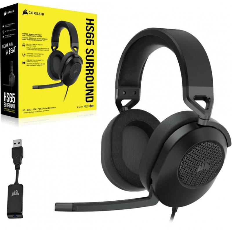 Corsair HS65 Surround Headset, Carbon Jk