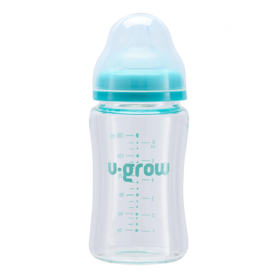 Biberon de sticla180 ml+2 tetine, U-Grow