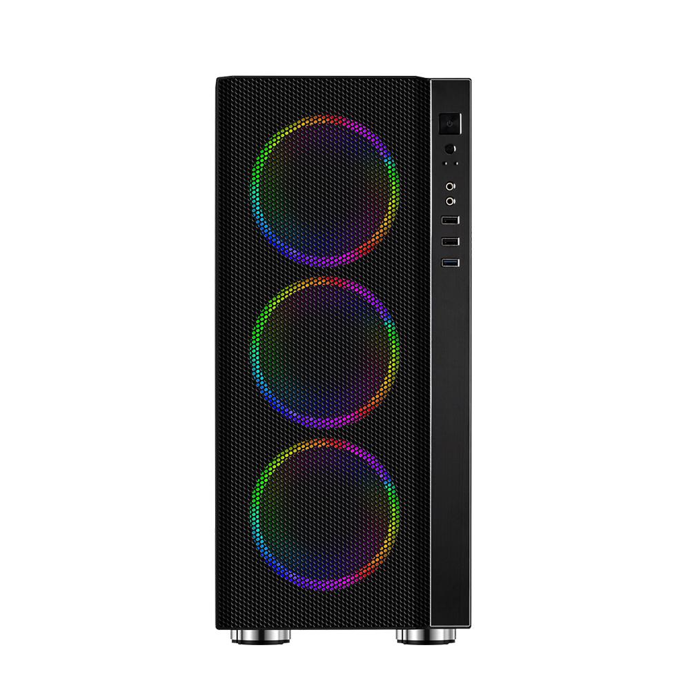 RESIGILAT | Carcasa Spacer Rainbow, ATX, MidTower, Gaming, fara sursa, sticla securizata, 4 x fan, USB 2.0 x 2, USB 3.0 x 1, mesh, fan controller (inclusiv RGB), telecomanda, „SPCS-GC-RAINBOW” - imagine 2 - RESIGILAT