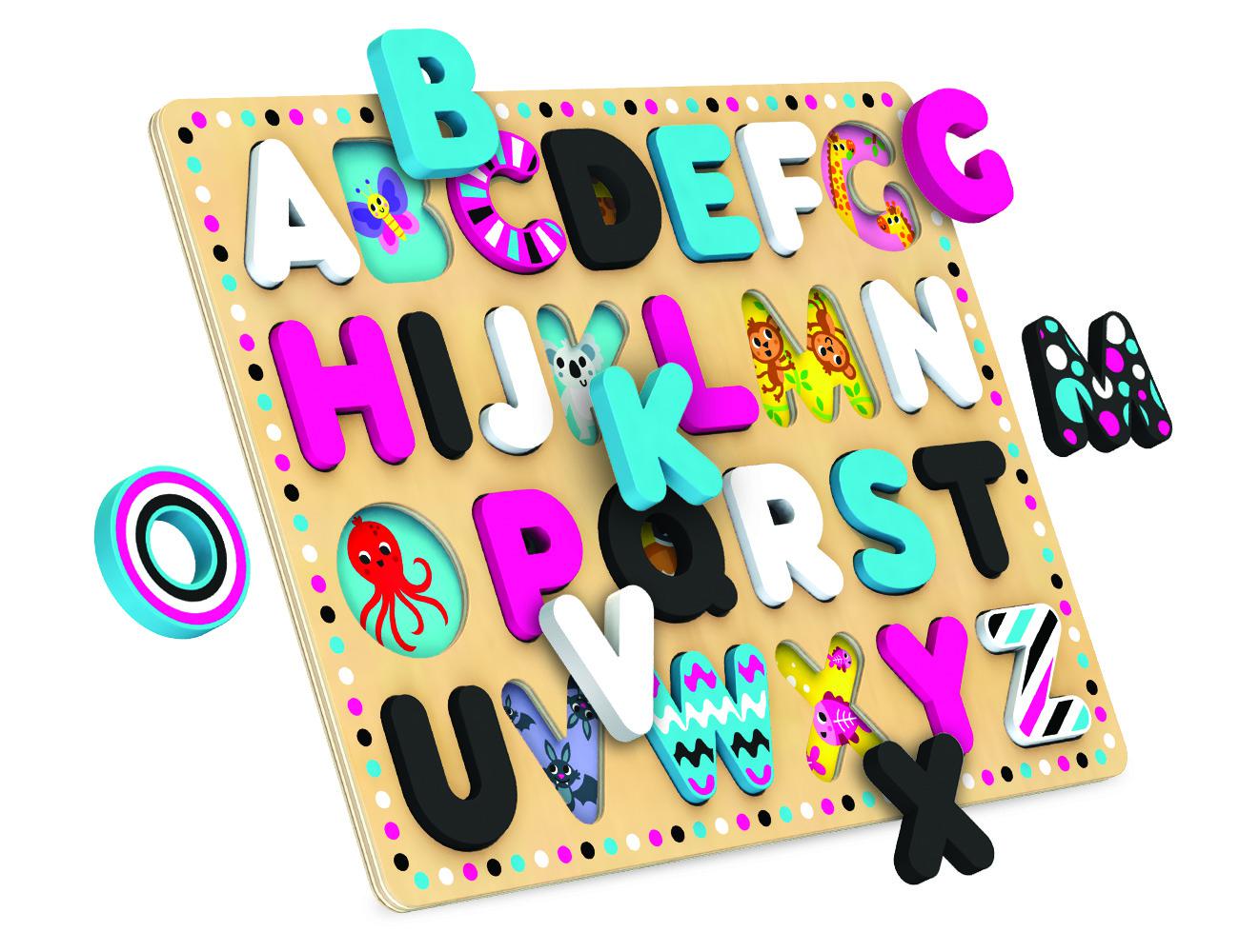 Kids Hits PLACA DE SORTARE ABC, JUCARIE LEMN