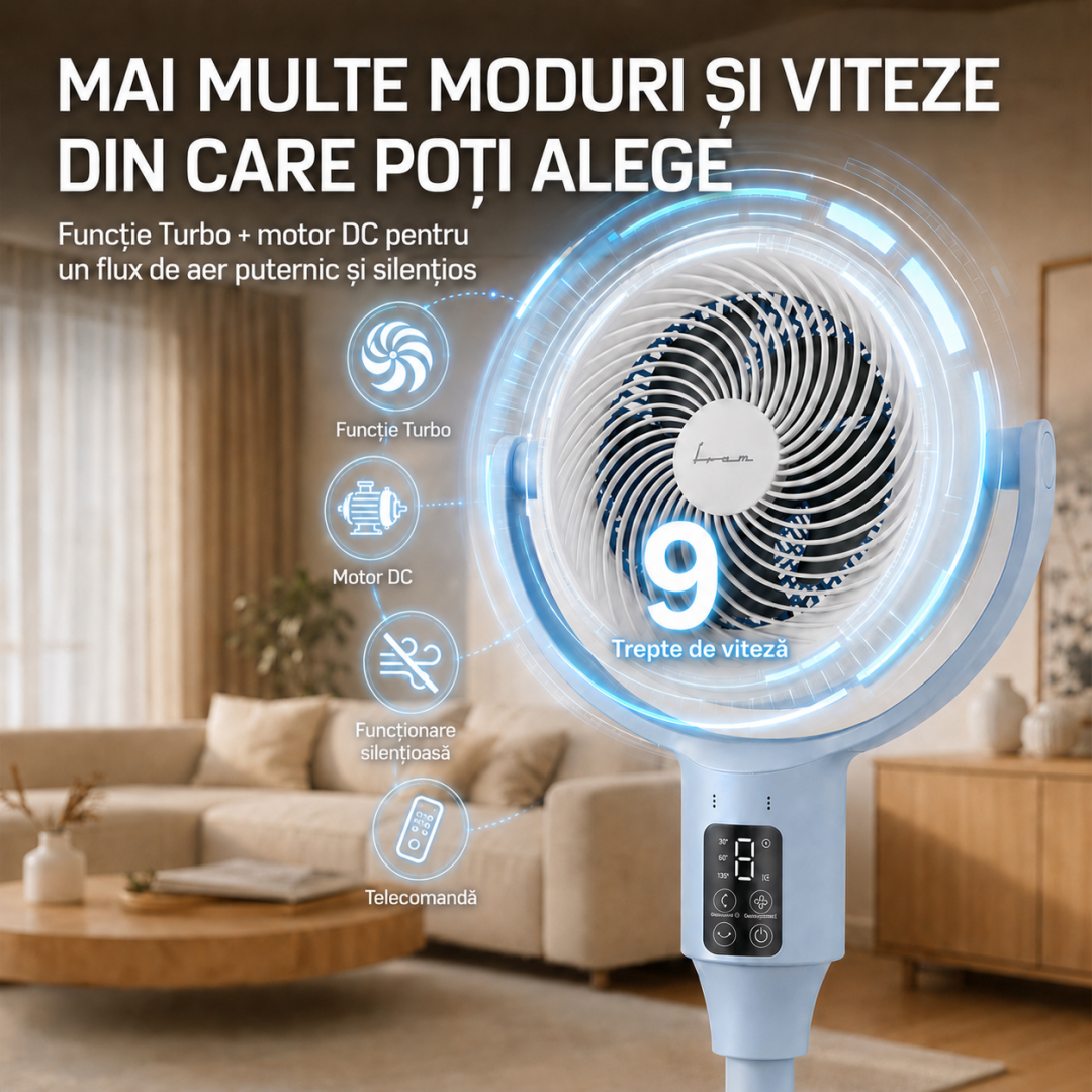 Ventilator cu Picior Fram FSF-MAT24DC-BL