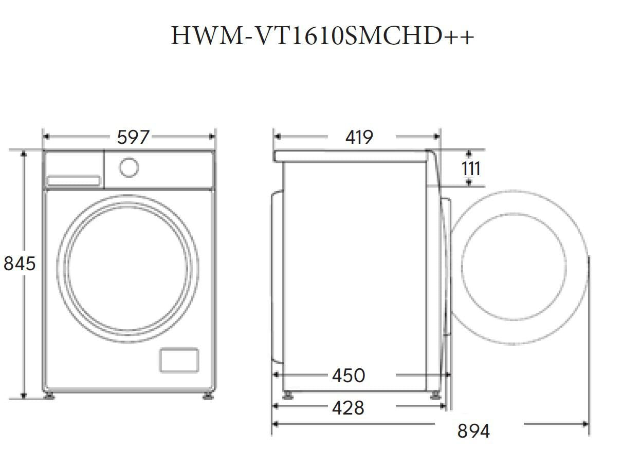 Masina de Spalat Slim HWM-VT1610SMCHD++ (Masina de spalat rufe Heinner HWM-VT1610SMCHD++)