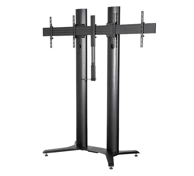 Stand mobil dublu B-Tech 56-65" 2m, ng (Stand mobil dublu B-Tech 56-65" 2m)