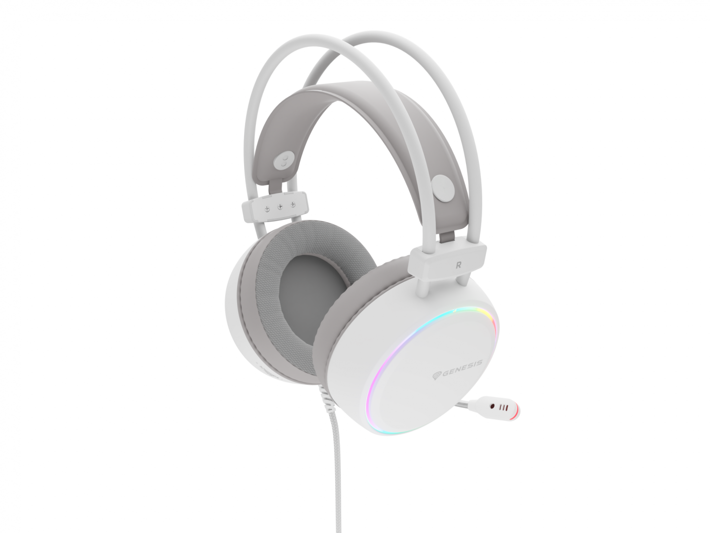 Casti cu fir Genesis Neon 613 G2 alb