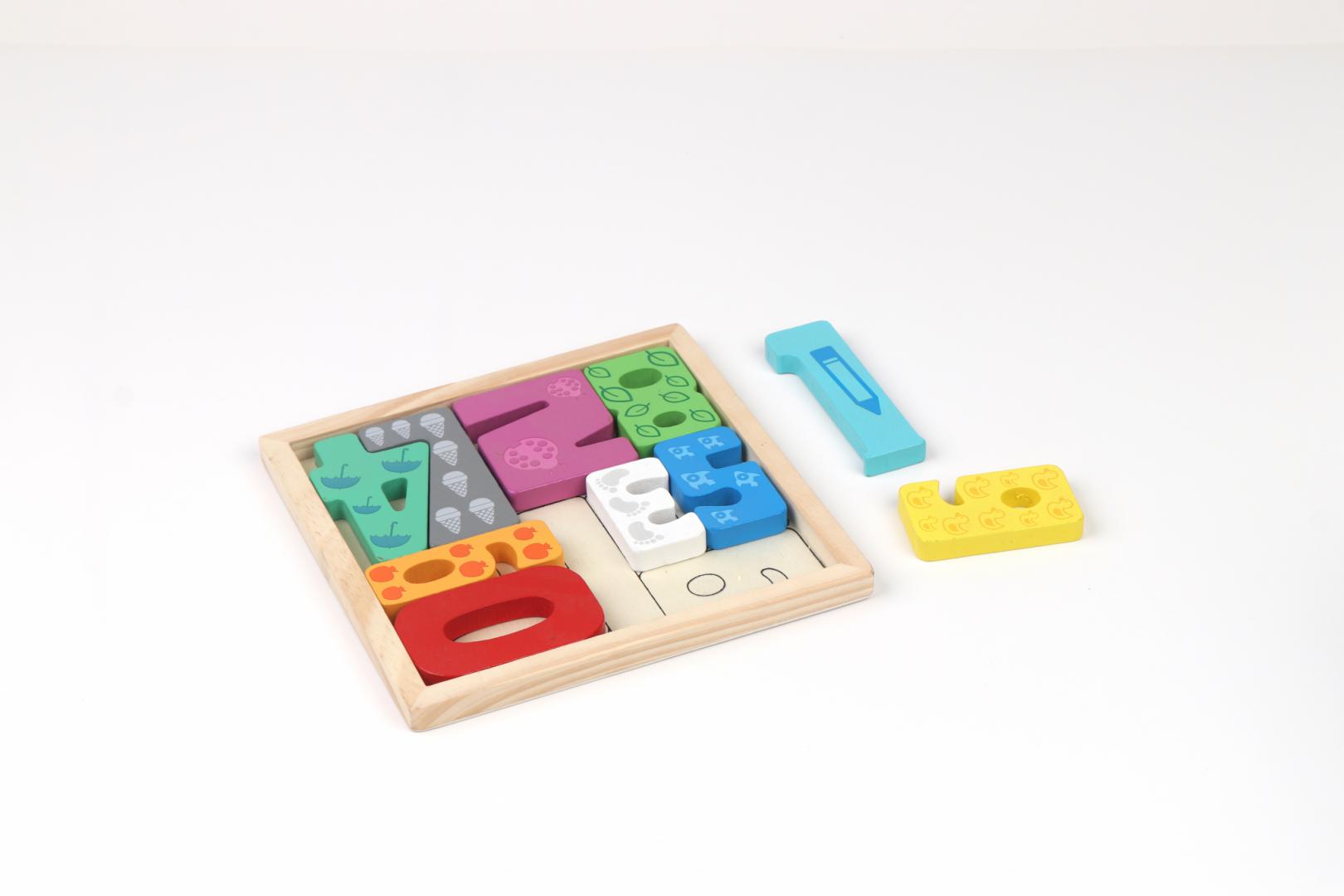 MomKi PUZZLE DIN LEMN CU NUMERE, 12 PIESE