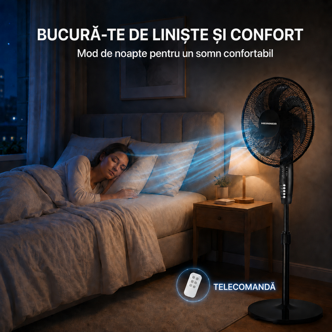 Ventilator cu Picior Heinner HSF-M750DBK