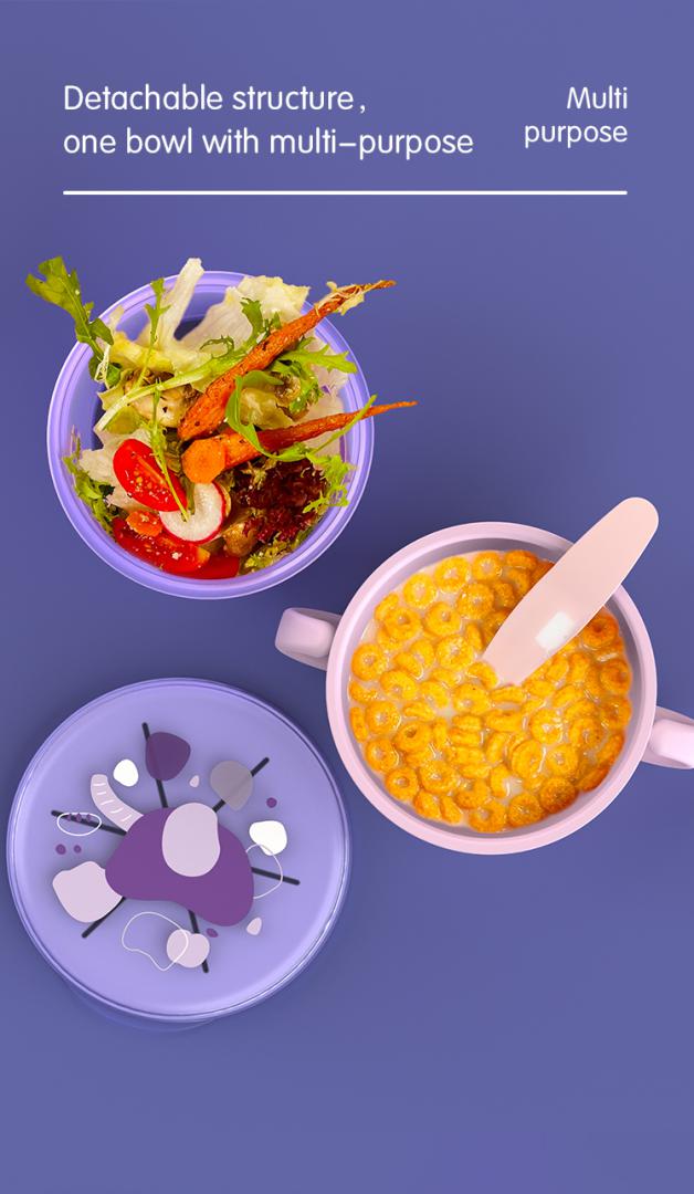 Bol 2 in 1 pentru snackuri, mov, U-Grow