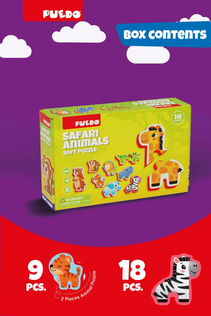 Puzzle Animalele din Safari (puzzle din Spuma Eva)