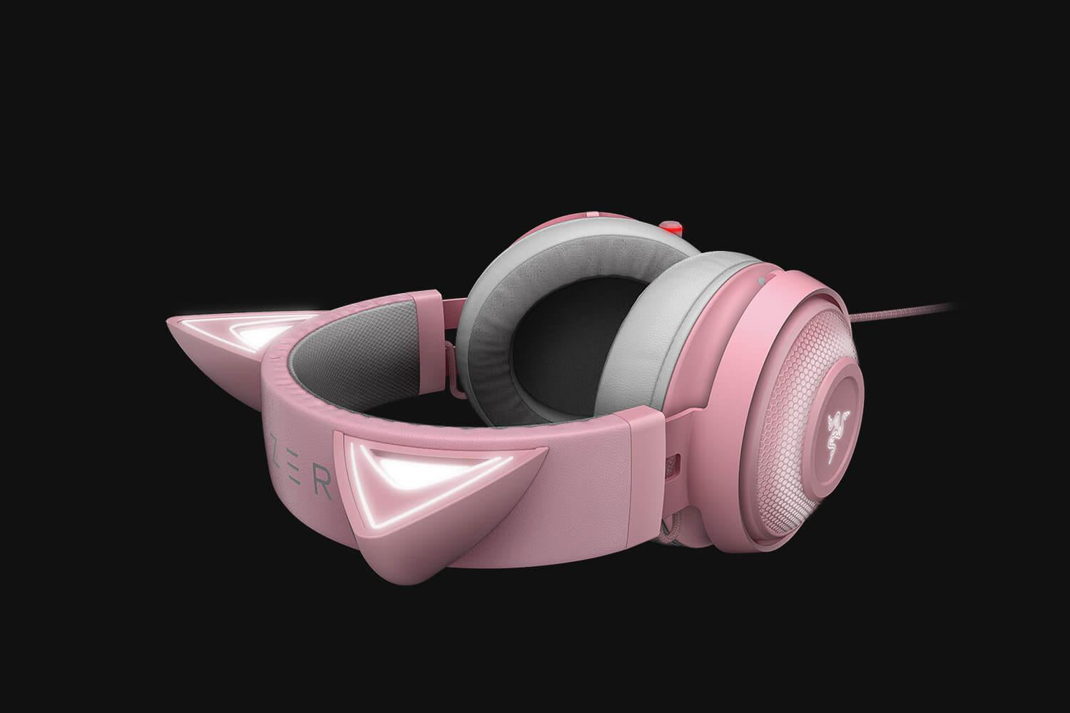 Casti cu microfon Razer Kraken Kitty Ed. Quartz USB 7.1 Surround Sound, negru