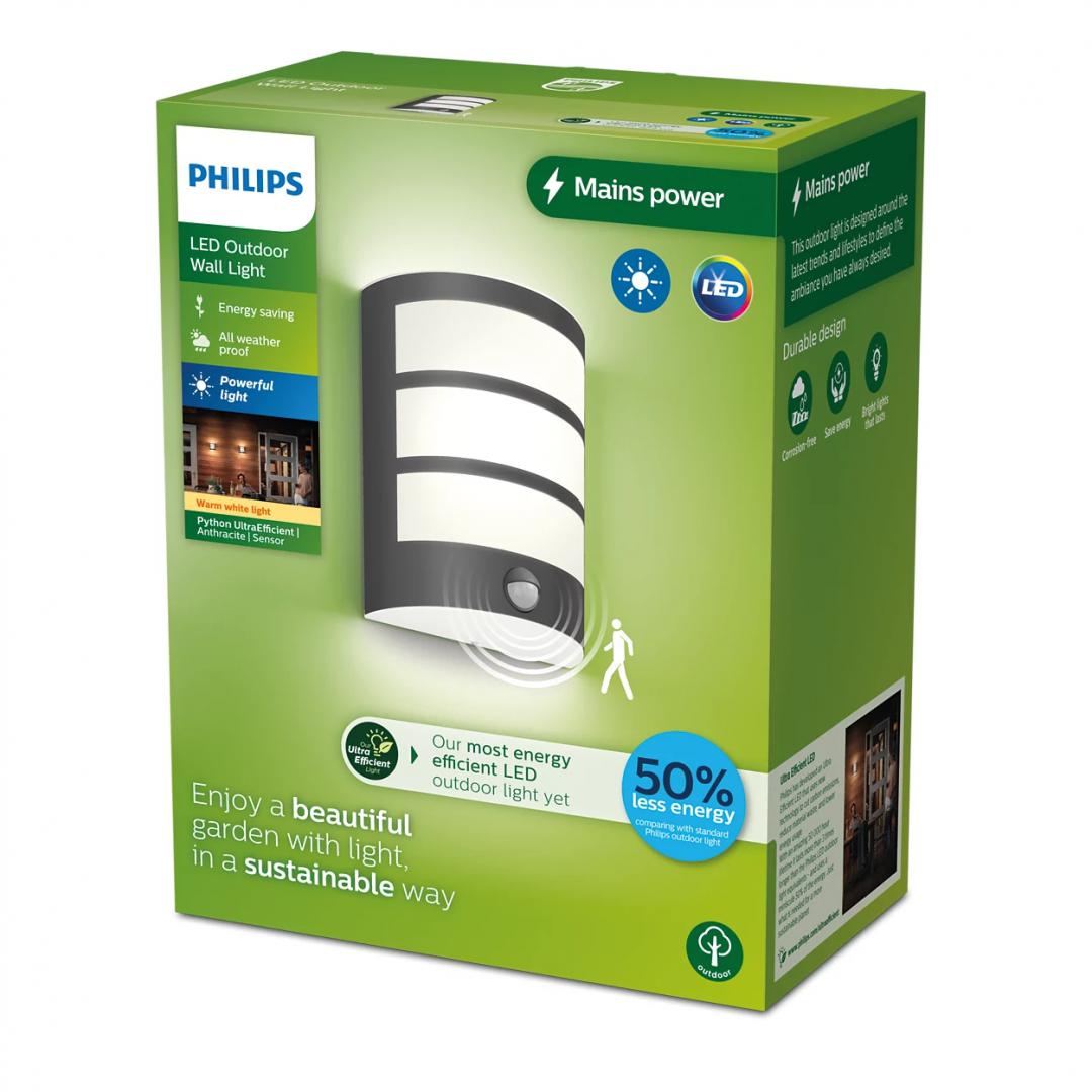 Python Ue Wa 3.8W 27K An Hv IR 06 (Aplica LED pentru exterior cu senzor de miscare Philips Python)