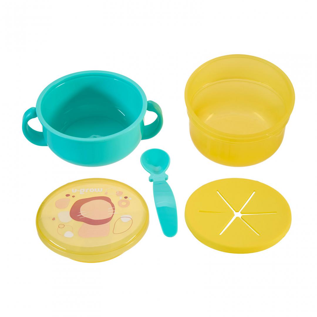 Bol 2 in 1 pentru snackuri, blue, U-Grow