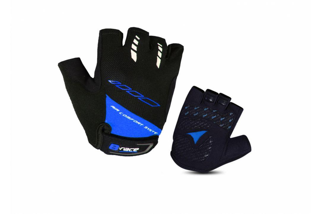 Pegas MANUSI B-RACE CU GEL NEGRU/ALBASTRU, L