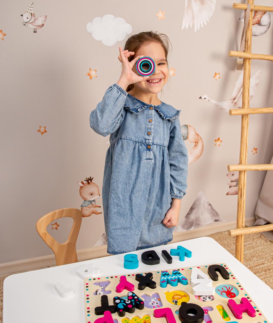 Kids Hits PLACA DE SORTARE ABC, JUCARIE LEMN