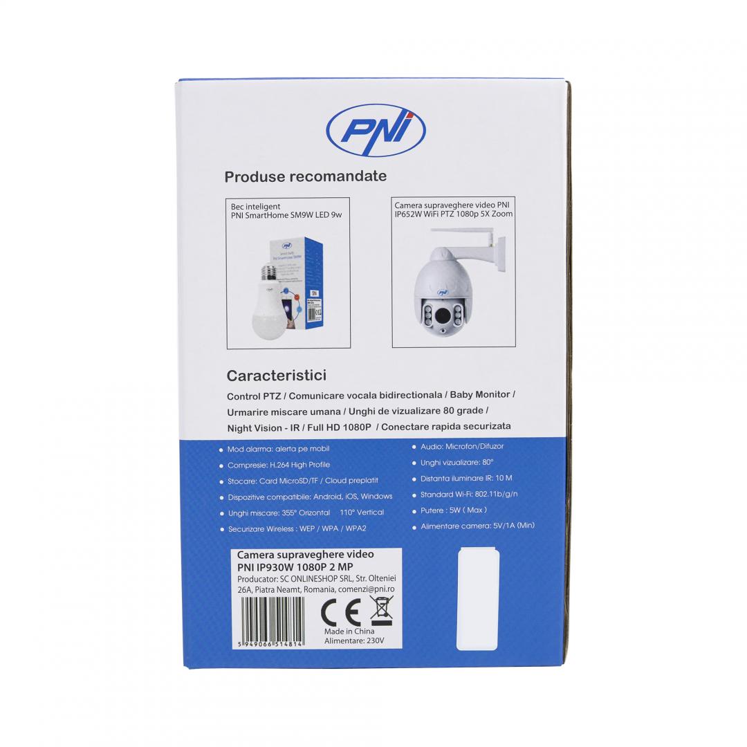 Pni Camera Supraveghere 1080P 2MP WIFI (Camera supraveghere video Pni IP930W 1080P 2 MP cu IP P2P Ptz wireless)