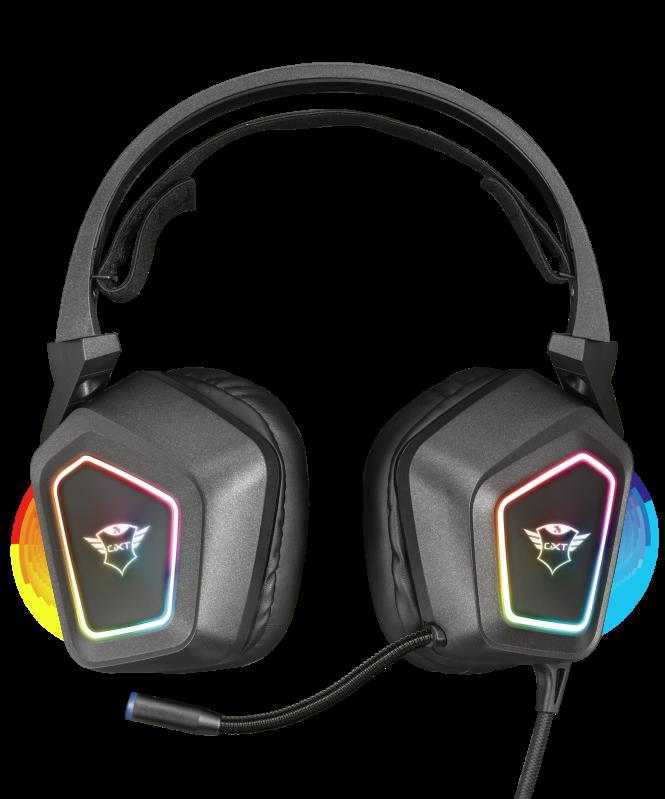 Casti cu microfon Trust GXT 450 Blizz RGB 7.1 Surround Gaming, negru